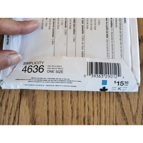 Simplicity 4636 Baby Accessories New Uncut - Picture 3 of 4